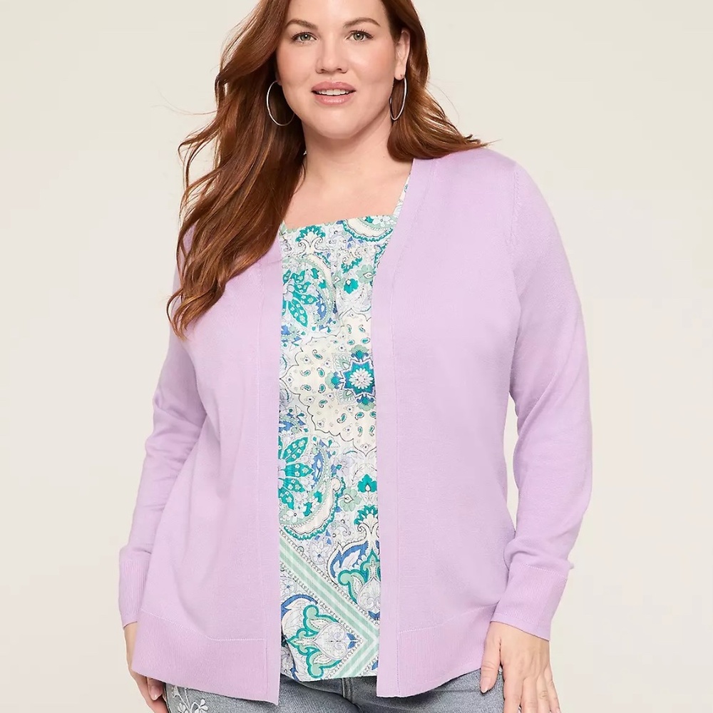 💜 Open Front Cardigan – Crocus Petal 💜